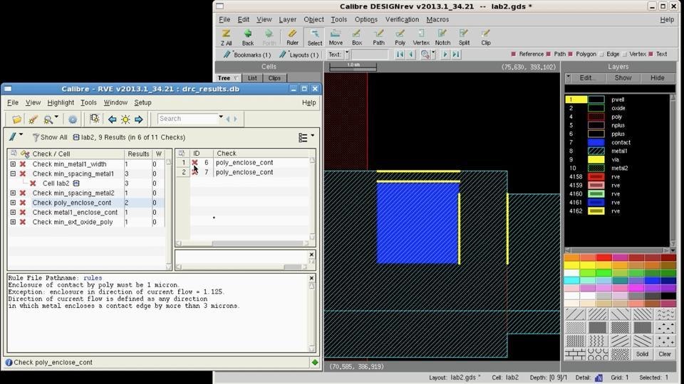 Display rulecheck name as RVE highlight layer name in Calibre DESIGNrev