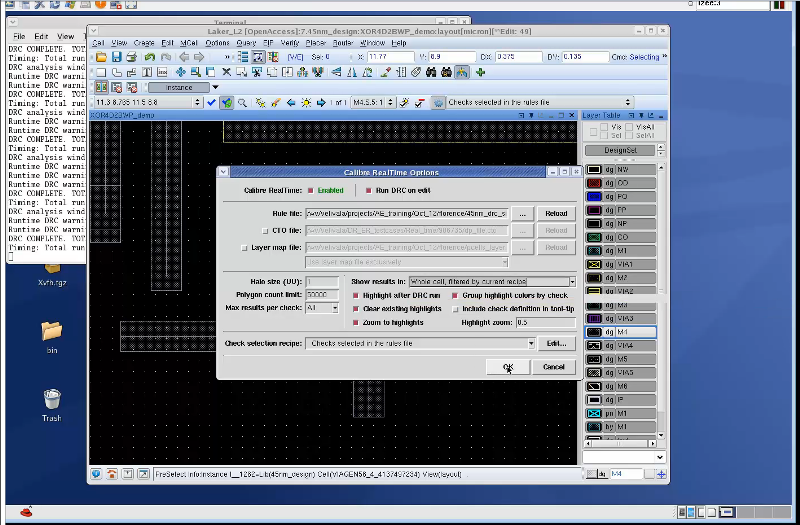 Using Calibre RealTime in the custom-design environment