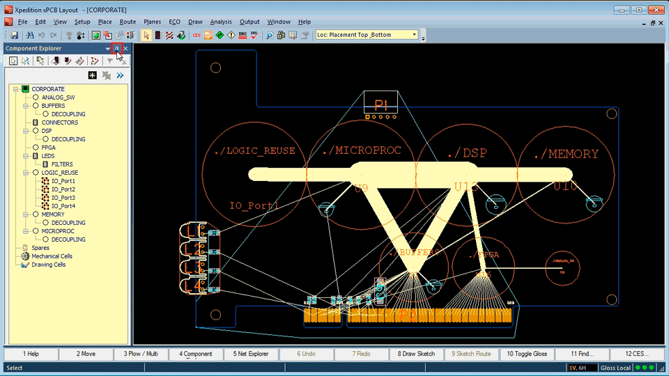 Physical circuit groups and manipulation, PCB planning and placement group manipulation