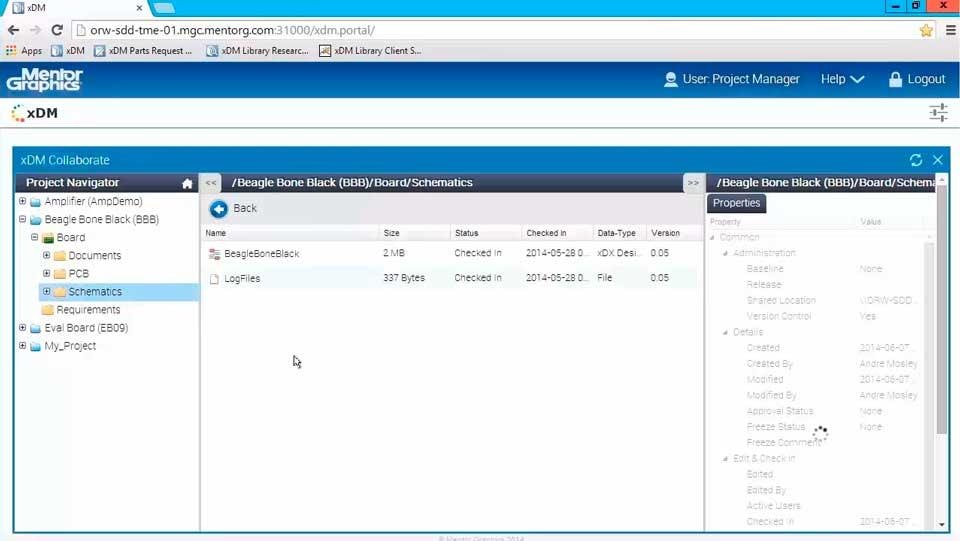 Using the xDM web portal to access PCB design data and detailed graphical preview
