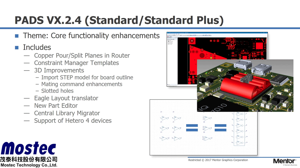 PADS/PADS Pro 新增功能 Mentor Graphics