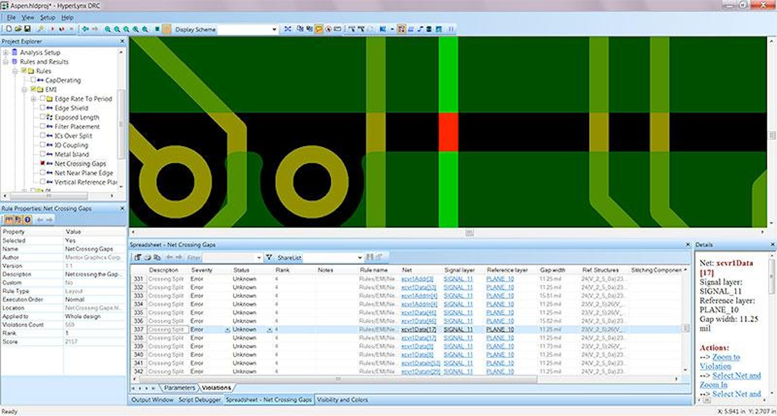 HyperLynx DRC - PCB design rule checking tool - Mentor Graphics